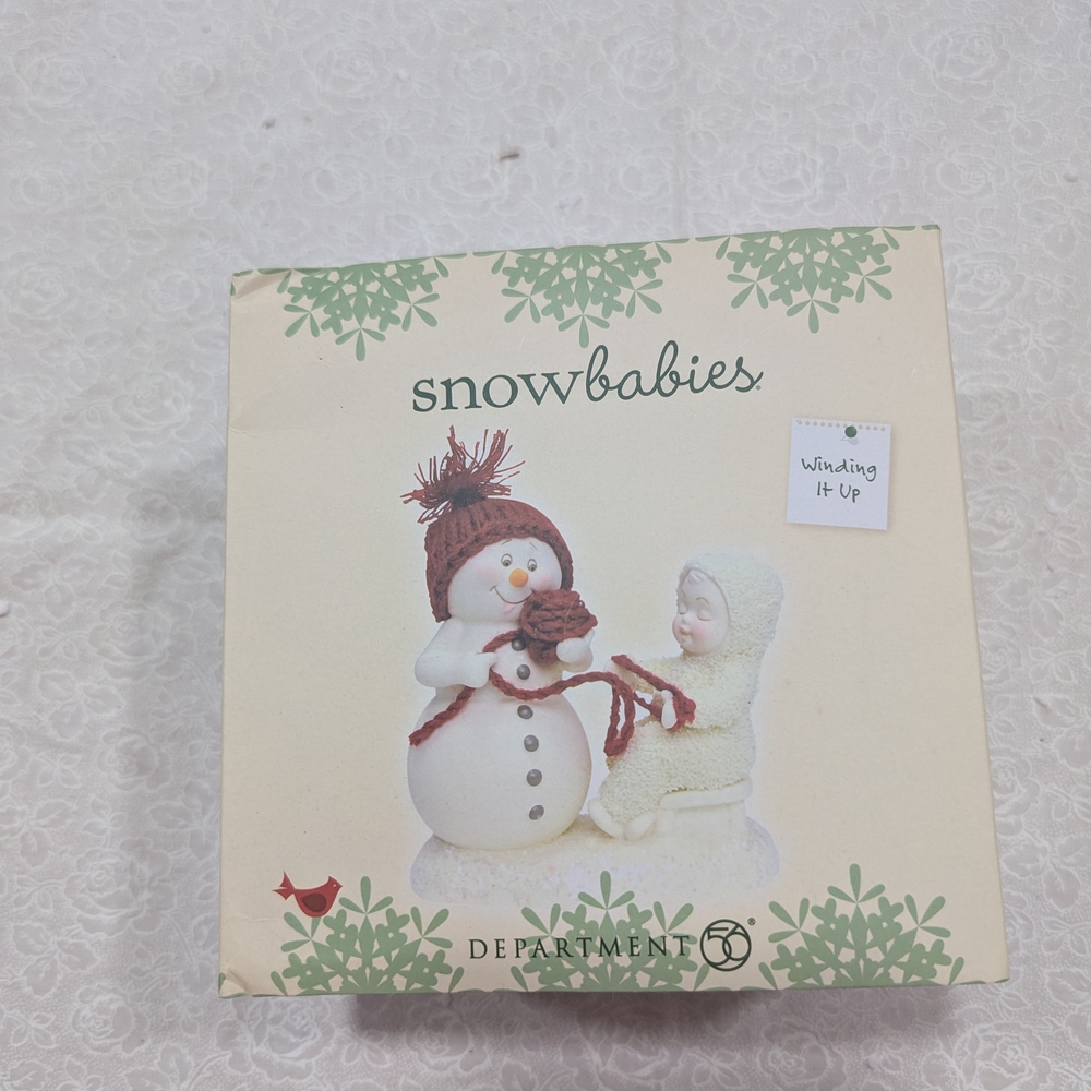 Department 56 Snowbabies Ceramic Figurine - White and Green